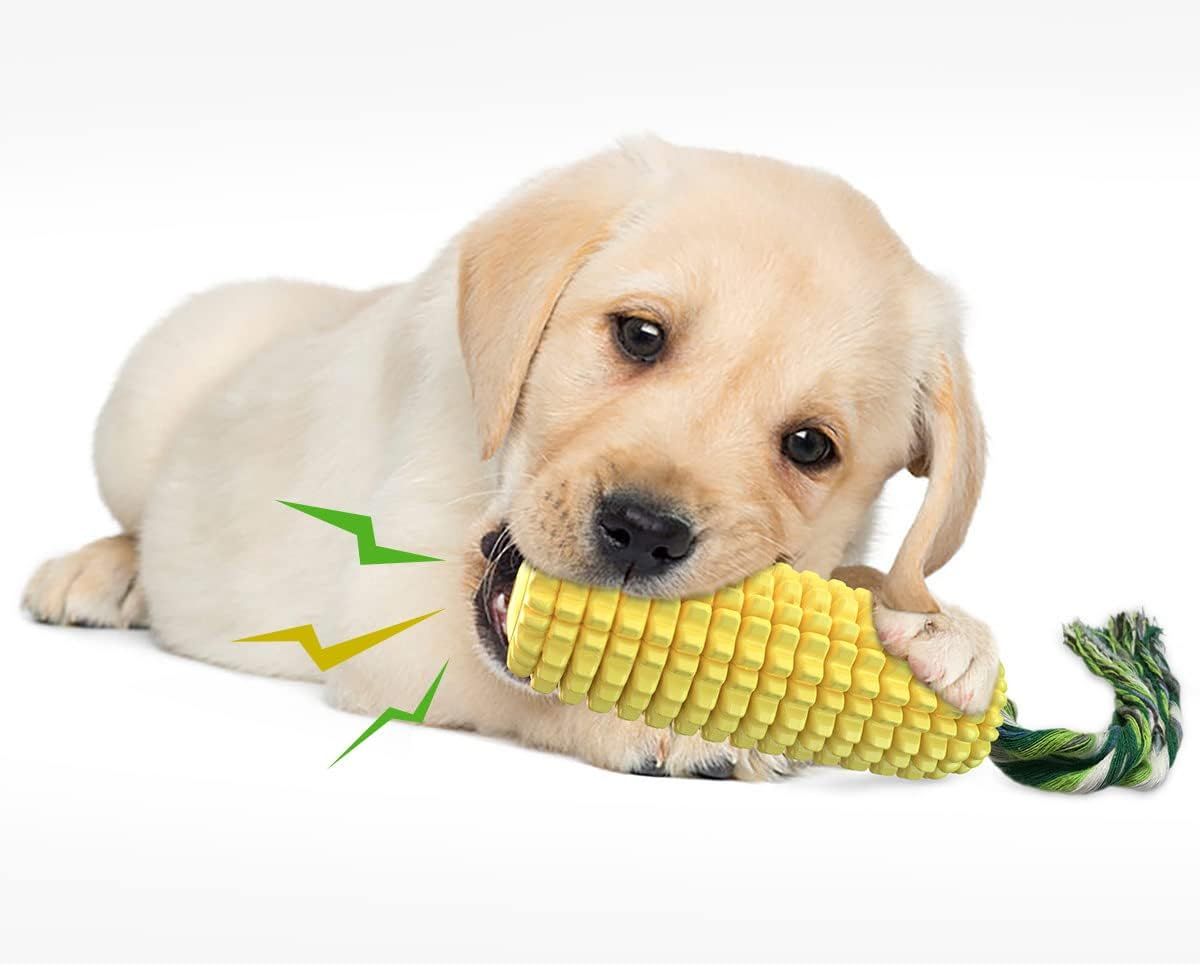 Carllg Dog Chew Toys for Aggressive Chewers, Indestructible Tough Durable Squeaky Interactive Dog Toys, Puppy Teeth Chew Corn Stick Toy for Small Medium Large Breed